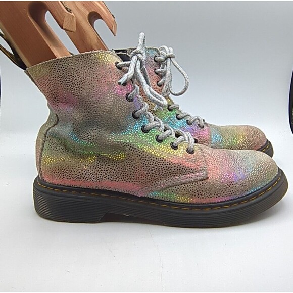 Dr Doc Martens 1460 Pascal J Iridescent Boots Girls US Size 3 - Picture 3 of 14